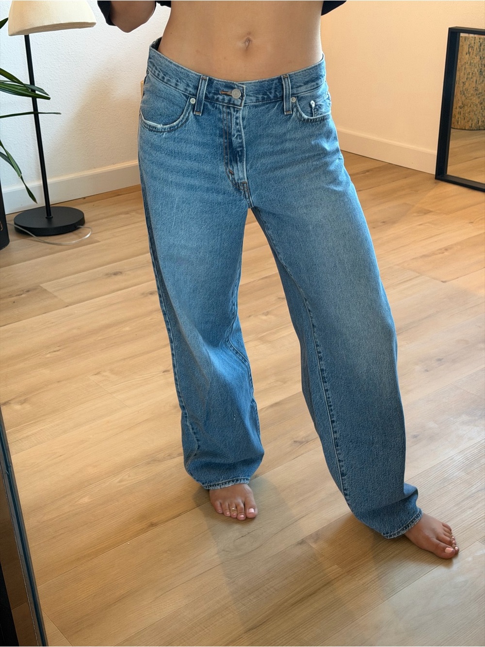 Women Straight Leg Jeans Blue